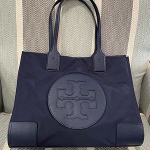 Tory Burch Small Navy Blue Nylon Tote